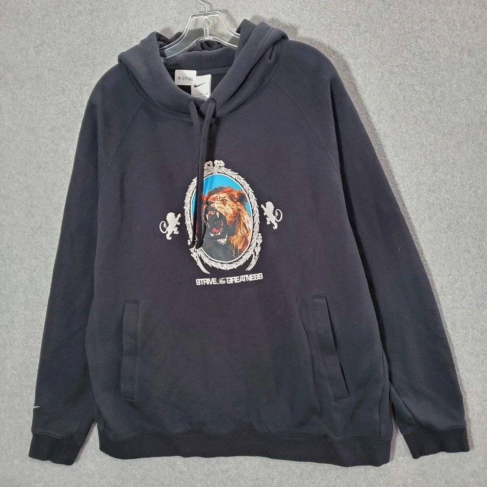 Nike Men Sweatshirt‎ XL Black Lebron James Strive for Greatness Hoodie Pullover